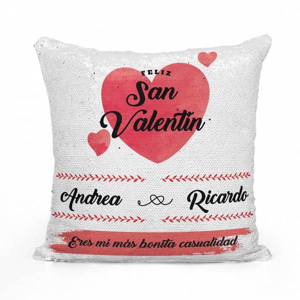 Cojín San Valentín personalizado de lentejuelas - Color rojo Cojín San Valentín personalizado de lentejuelas - Color rojo