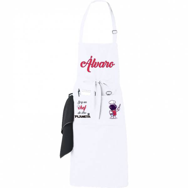 Delantal personalizado con nombre "Soy un chef de otro planeta" - Composición