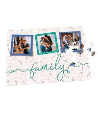 Puzzle de familia personalizado con collage de tres fotos - Varios tamaños