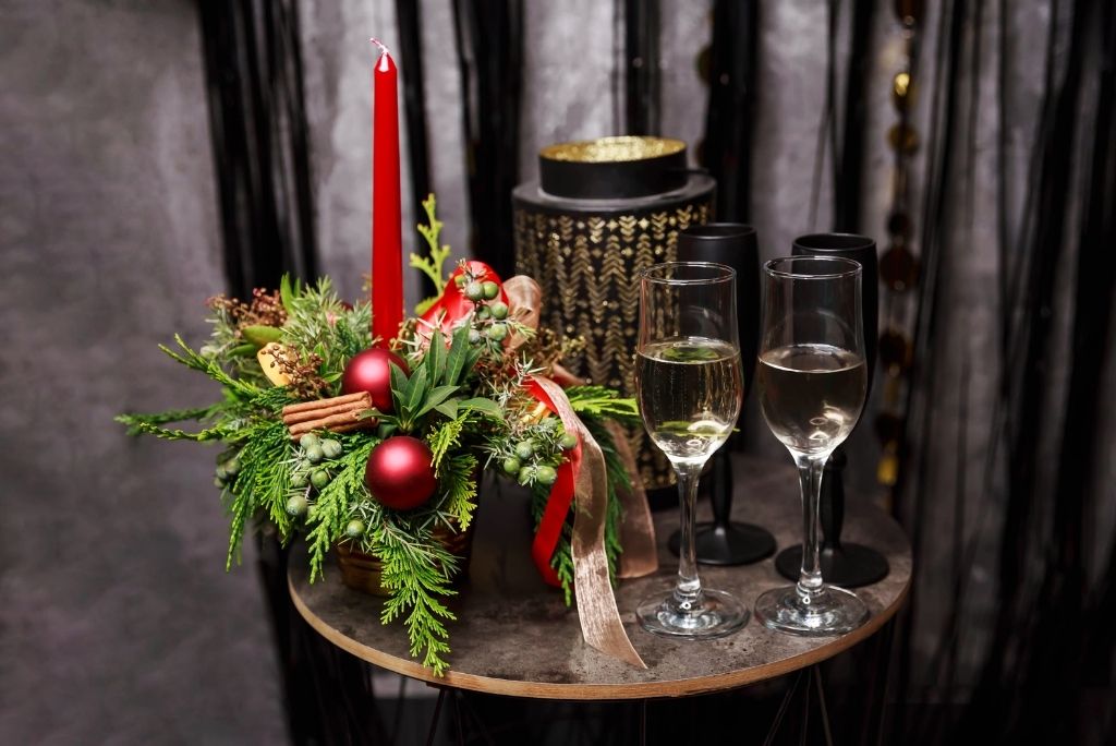 mesa decorativa de navidad