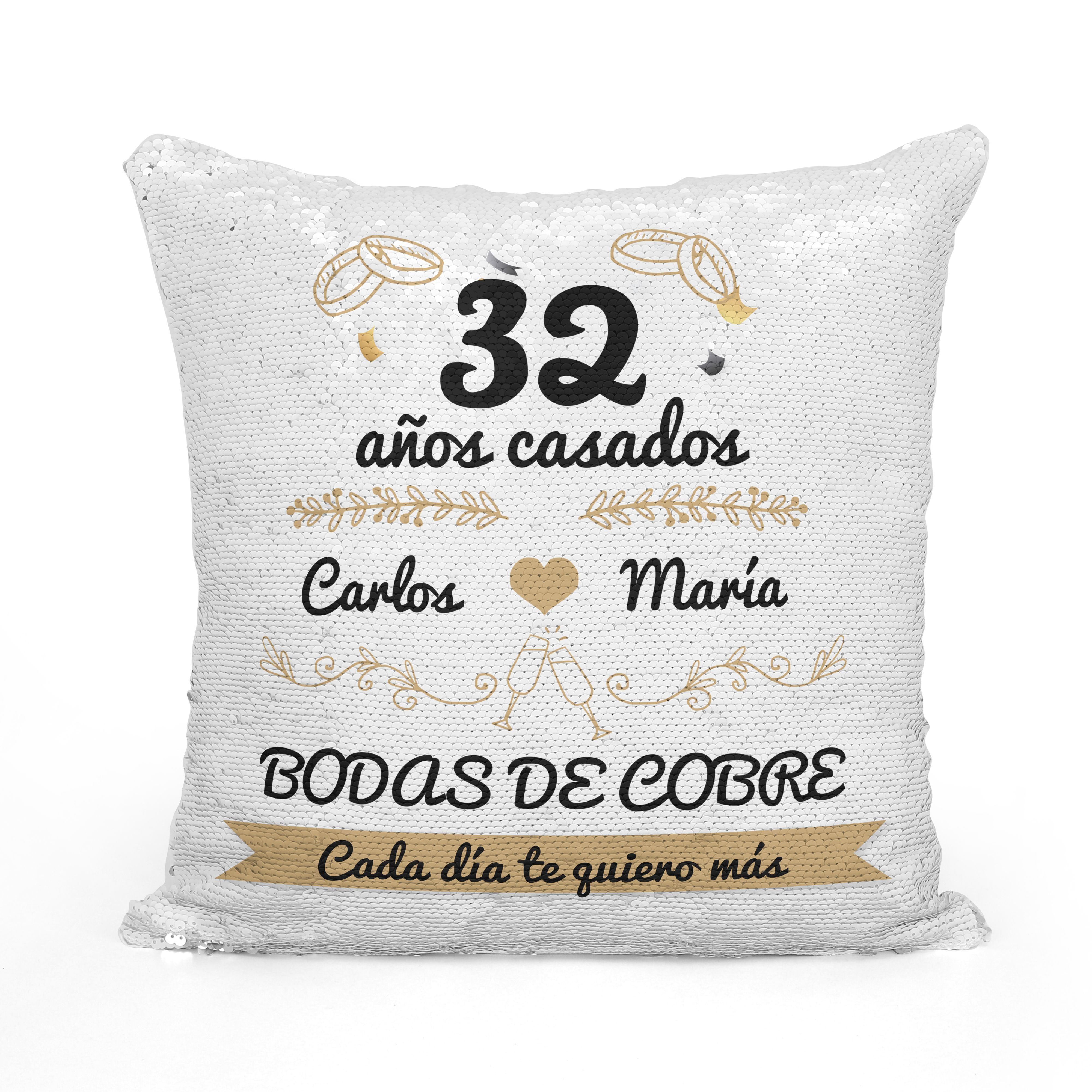 Cojin Personalizado Bodas De Para Aniversario De Bodas De